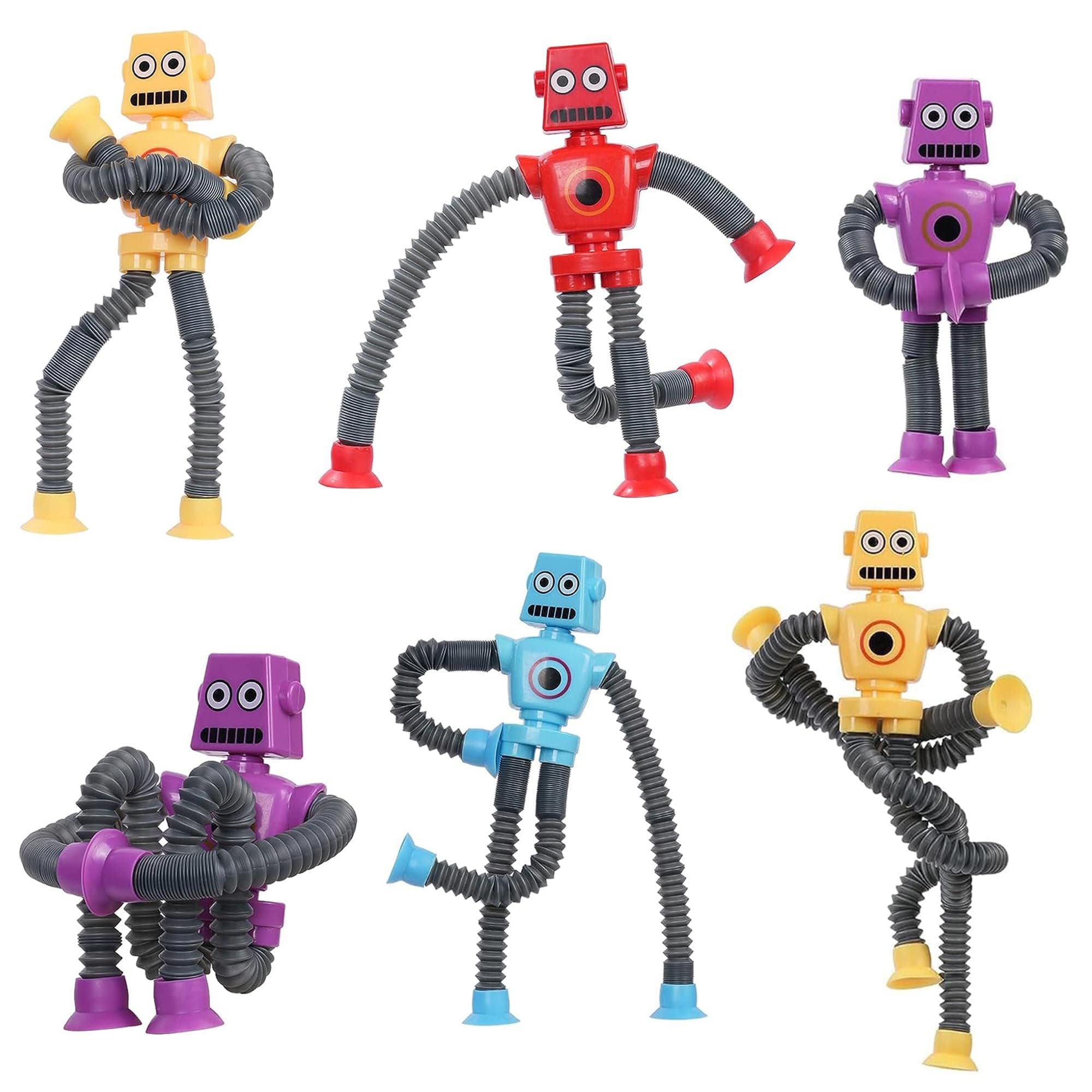 Kidology LED Telescopic Suction Cup Robotics Toy, Pop Tubes Fidget Toys, Shape Changing Telescopic Sensory Tubes Fidget Tubes Sensory Toys Suction Toy Random Color
