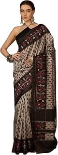 SAREE MALL Women's Bhagalpuri Silk Ikat Printed Saree With Unstitched Blouse (34WOM34901_HS_Parent)