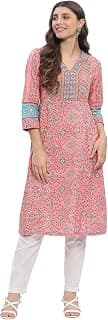 BIBA Women Cotton A Line Printed Kurta