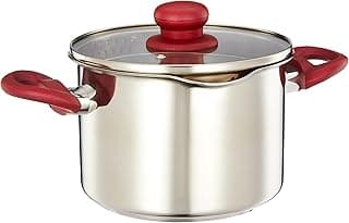 Amazon Brand - Solimo Stainless Steel Casserole with Glass Lid | Impact-Forged Bottom | Soft-Touch Handle | Dishwasher-Safe | 18 Cm, 2800Ml, 2800 Ml