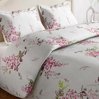 haus & kinder Bedsheet,100% Cotton Double Bed Bed Sheet, 186 TC Pure Cotton Bedsheet for Queen Size Bed, Cotton Double Bedsheets with 2 Pillow Covers-Garden Floral Magic
