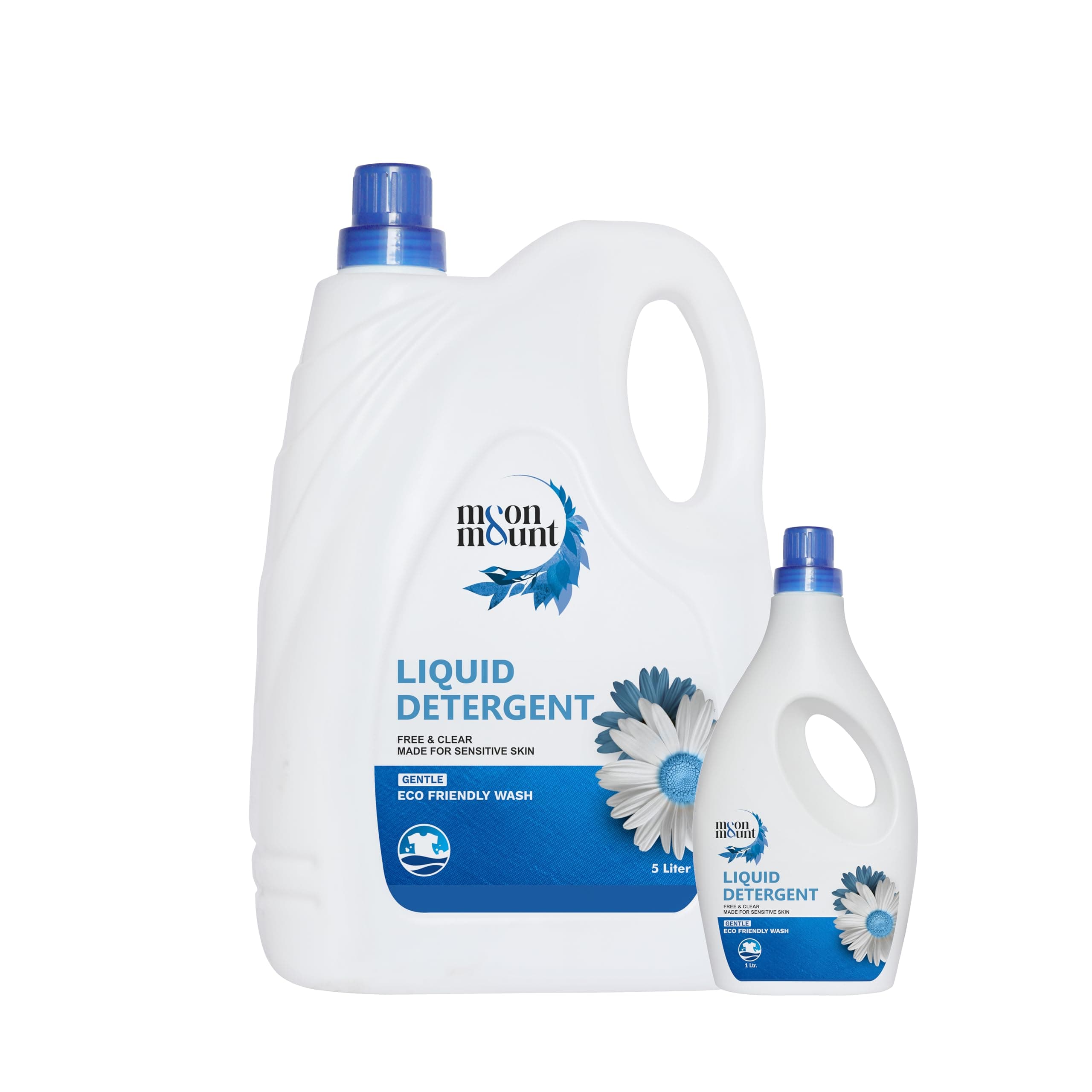 Moon & Mount Garden Valley Liquid Detergent 5L + 1L - For Top/Front Load Washing Machines, Fabric Care