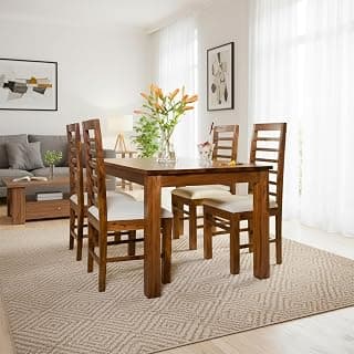 Wooden Dining Table 4 Seater for Living Room Home Hall Hotel Dinner Restaurant Wooden Dining Table Dining Room Set with 4 Chairs