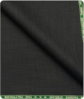 Raymond Men's Poly Viscose Unstitched 1.25 Meter Self Checks Suiting Fabric (Dark Grey)