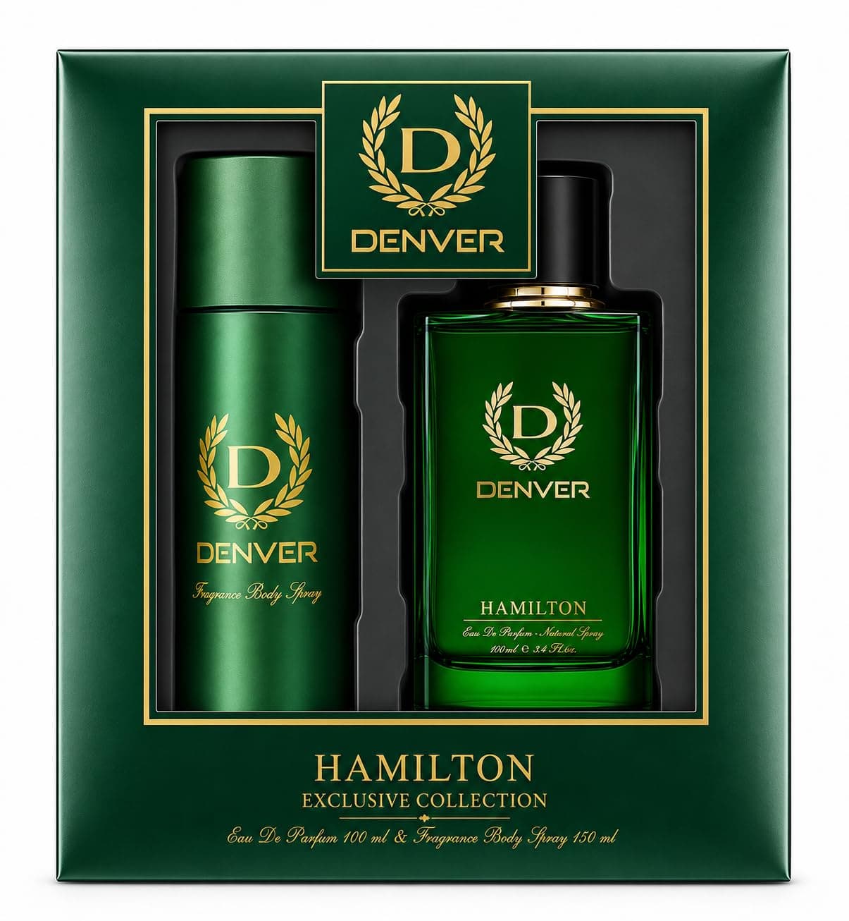 DENVER Hamilton Deodorant 150ML & Perfume 100ML Pack of 2| Long lasting