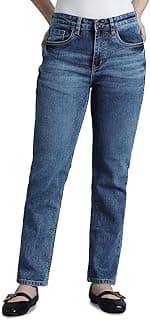 INKD Women's Slim Fit Jeans - Mid-Rise | Cotton Blend | Stretchable Fabric | Classic 5 Pocket Styling | Jeans for Women (Available in Plus Sizes)