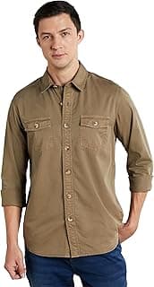 Symbol Premium Men Long Sleeve Casual Washed Cotton Twill Shirt (Regular Fit)