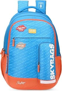 Skybags WOKE PRO 03 5 Compartment School Backpack Orange Blue 35 Liters