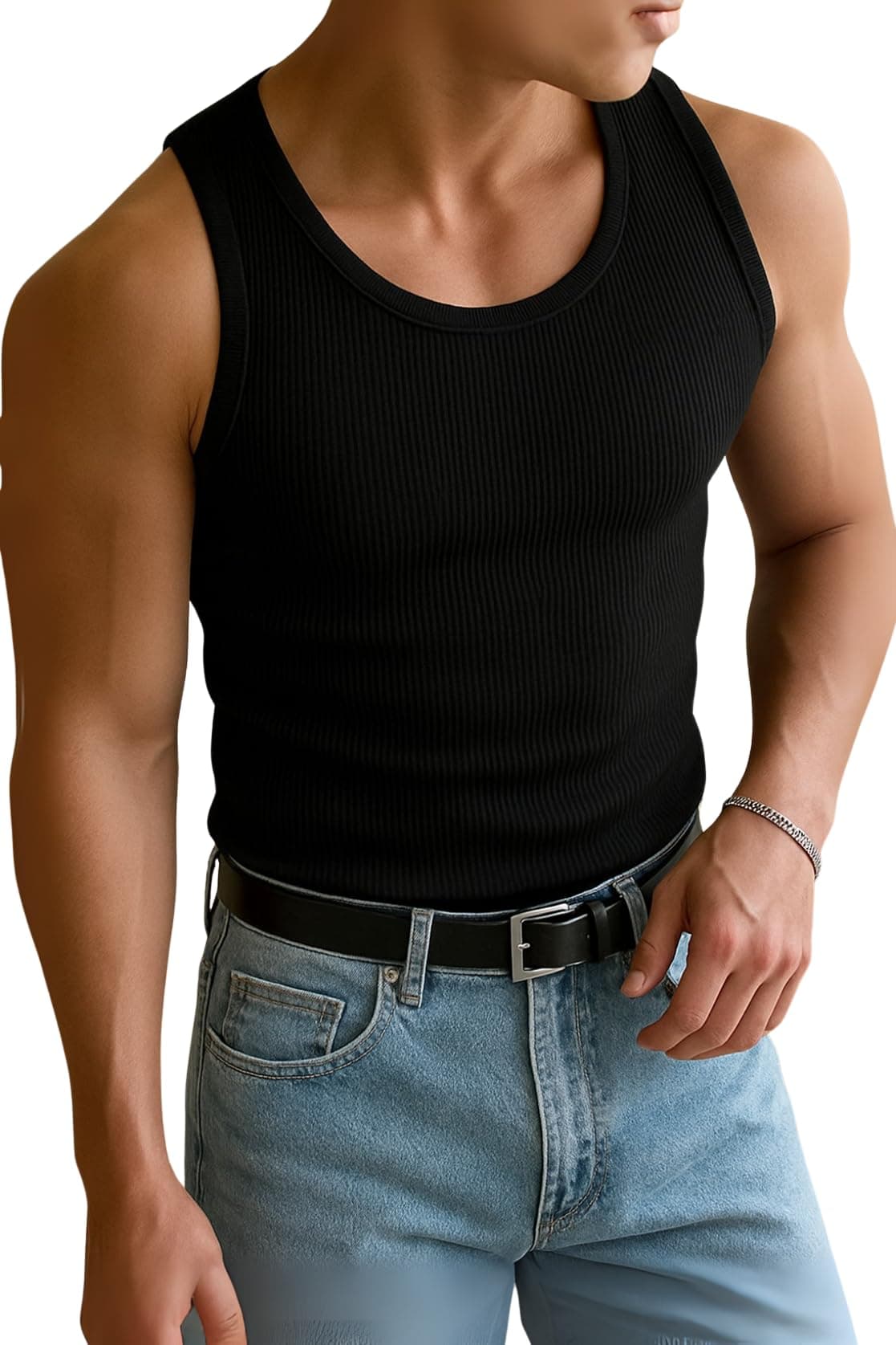 Rockwell Men’s Premium Cotton Vest – Sleeveless Gym Undershirt | Breathable, Stretchable & Skin-Friendly Innerwear for Everyday Comfort | 002