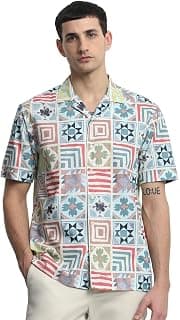 MUFTI Multicolor Geometric Camp Shirt