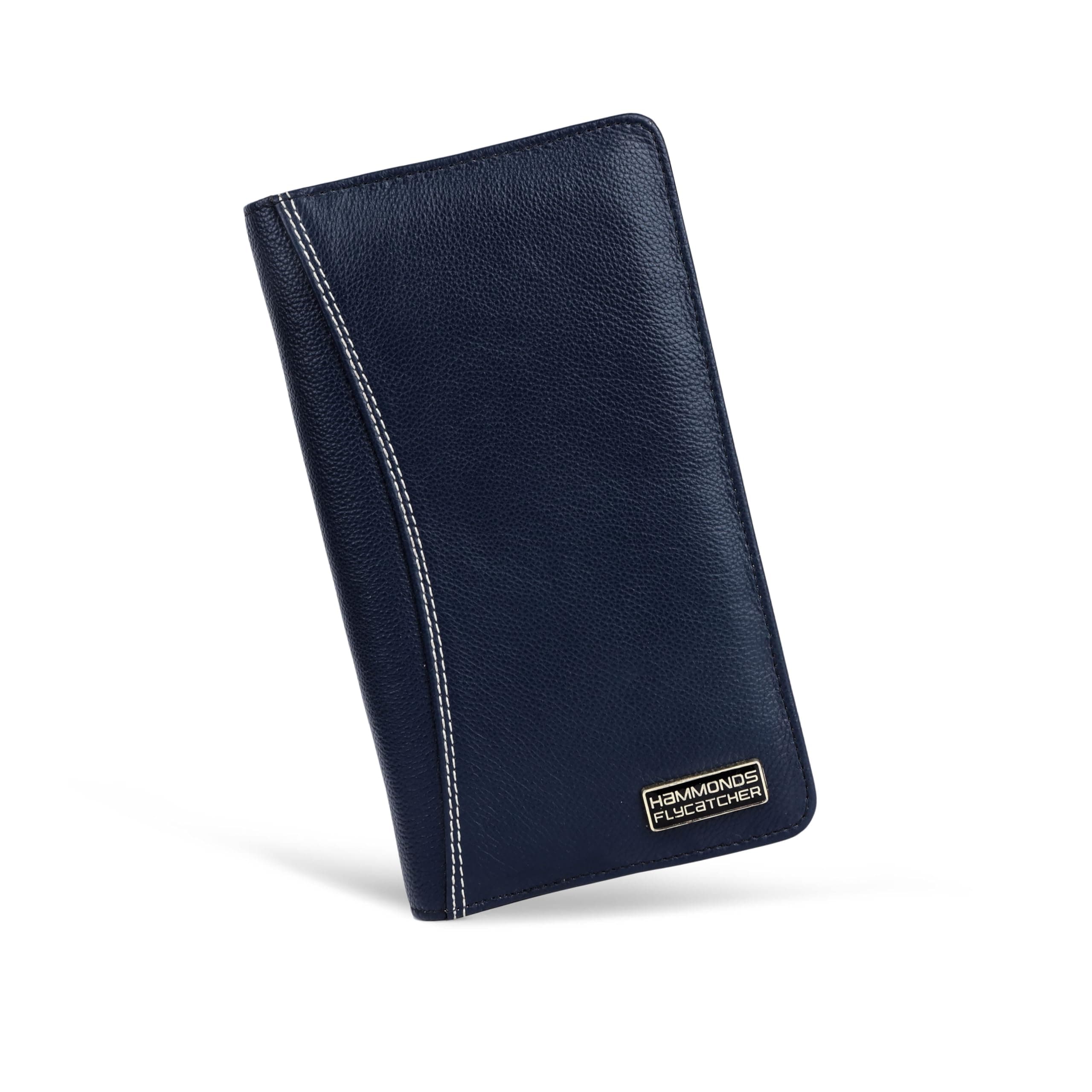 HAMMONDS FLYCATCHER Genuine Leather Passport Cover for Men, Passport Cover for Women, RFID Passport Holder for Men Travel Accessories for Men, Passport Bag for Men, 7 ATM Card Slots - Royal Blue