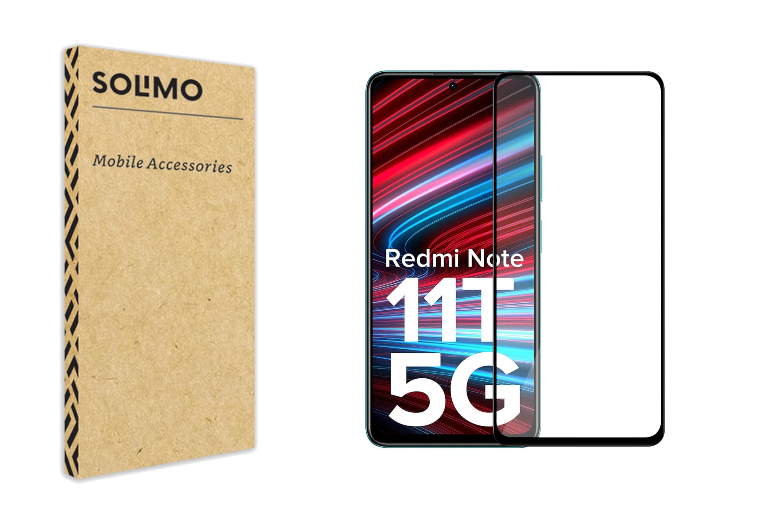 Amazon Brand - Solimo Tempered Glass Screen Protector Compatible with Xiaomi Redmi Note 11T Transparent Protective Film [Clear HD]