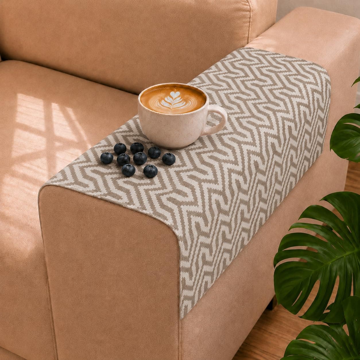 STITCHNEST 'Nomad Weave Collection' Sofa Armrest Cover | Elegant Jacquard Fabric, Washable & Durable for Modern Living (18 x 22 Inches) 70