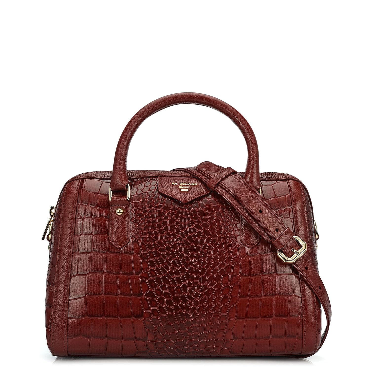 Da Milano Leather Red Satchel Bag for Women (00355A-OL)