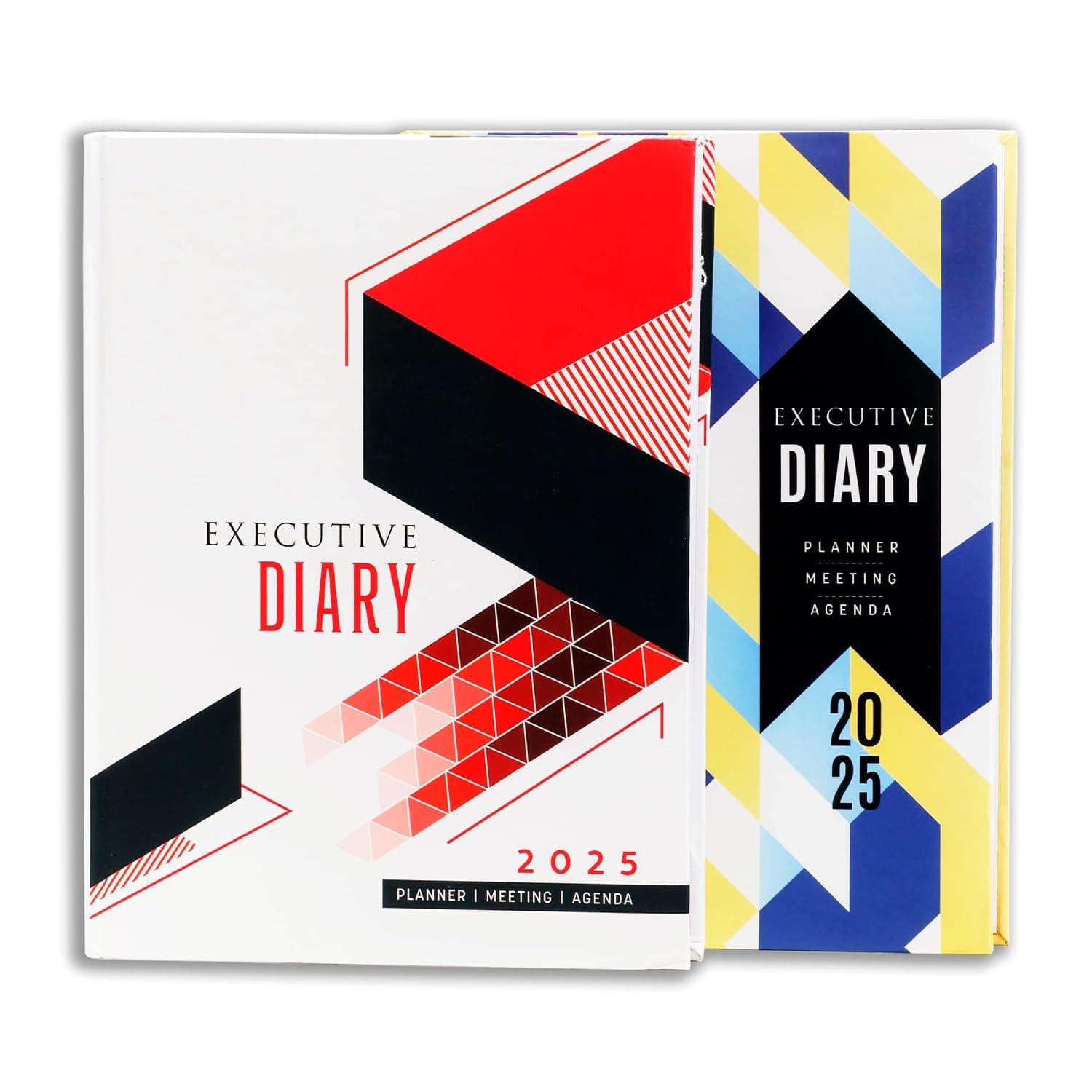 amazon basics 2025 New Year Dated Diary | Hard Bound Personal Planner For Him & Her | Goal Setting & Productivity Tools | Set Of 2, Multicolor