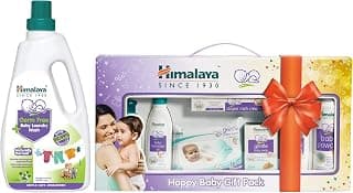 Himalaya Baby Gift Pack Series,Pack of 1 Set,White & Himalaya Germ Free Baby Laundry Wash 1 L Bottle