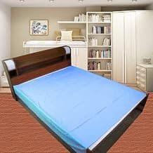 Dolphers Waterproof Plastic Mattress Protection Sheet for Baby and Adult - Double Bed/King Size - 7.5 x 6.5 feet - Blue