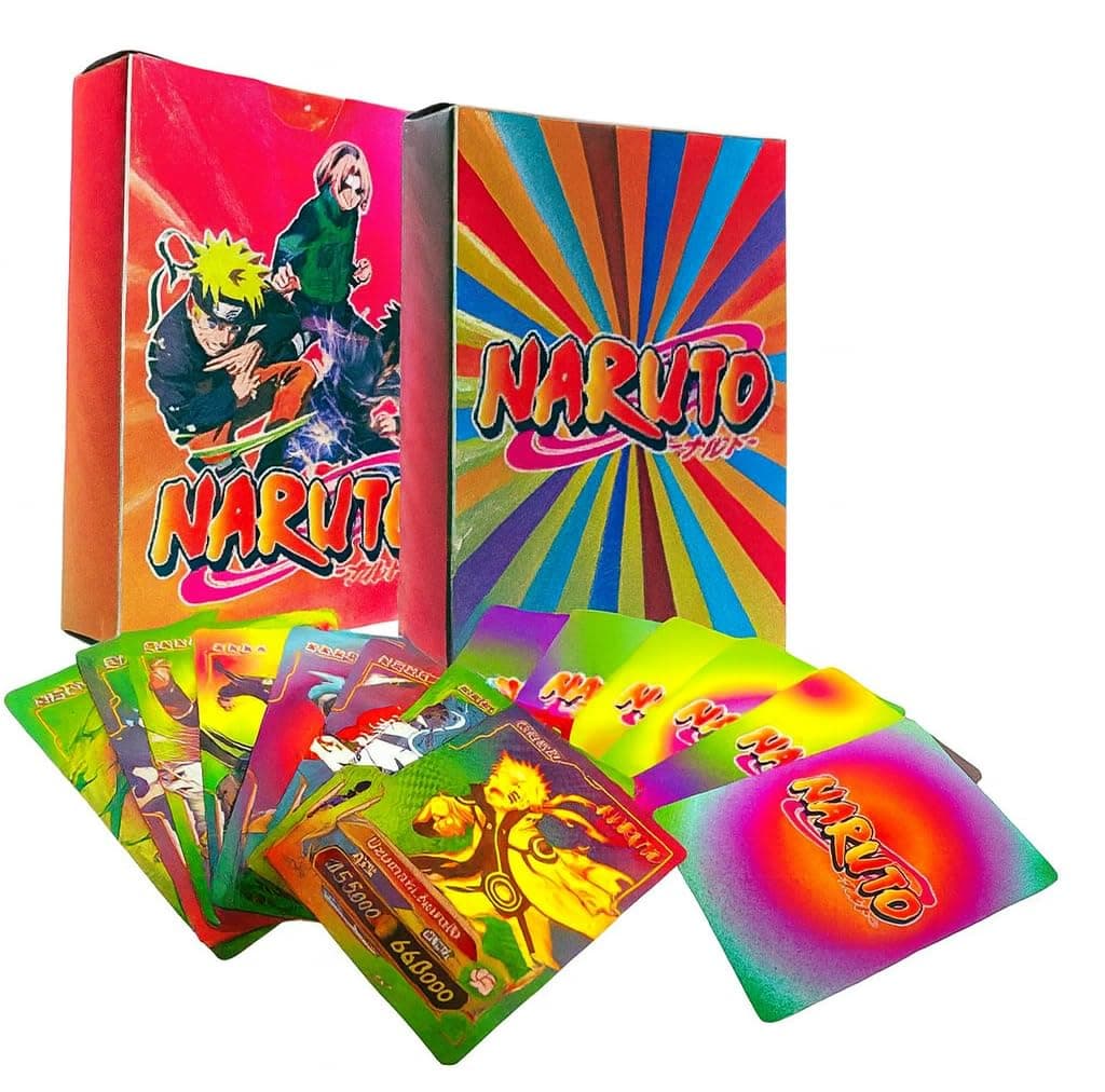 Unyks Star Naruto Trading Cards | Pack of 55 Premium PVC Anime Cards | Collectible Ninja Series for Fans, Kids & Gift Packs (Naruto - Rainbow)