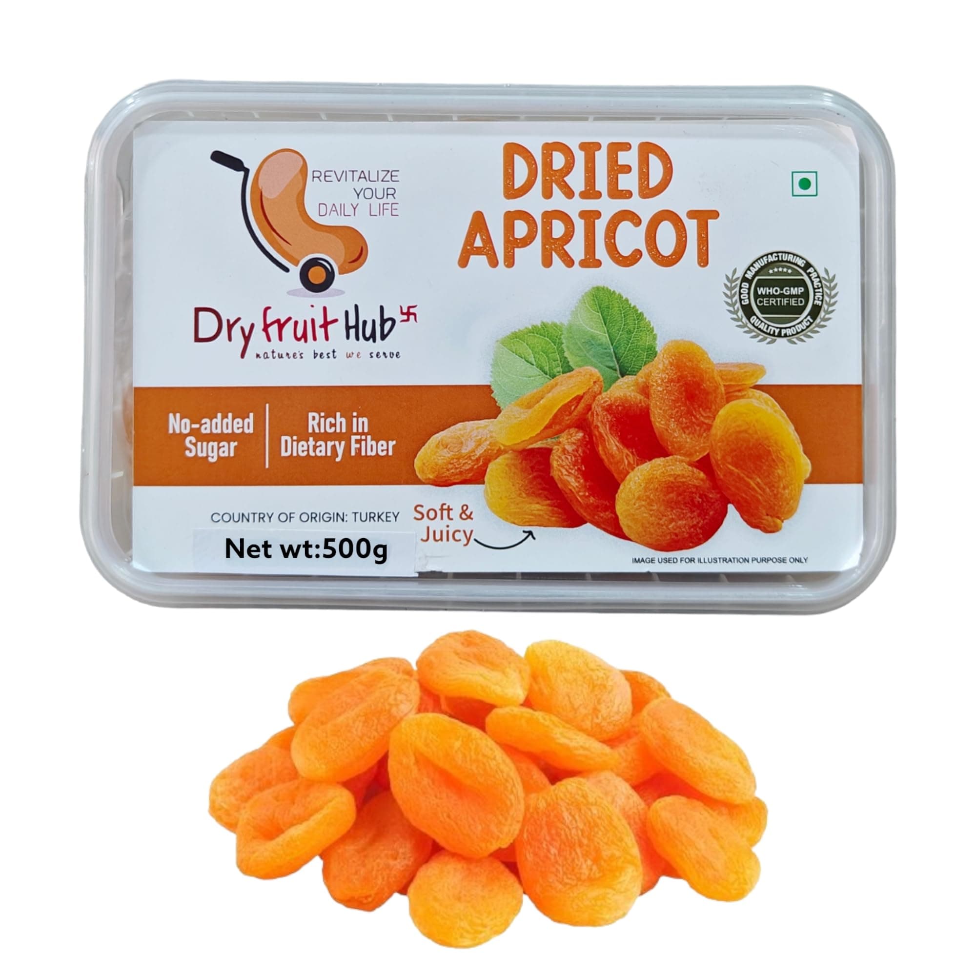 DryFruit Hub Premium Dried Apricot Seedless 500gm, Turkish Apricots Dry Fruits,