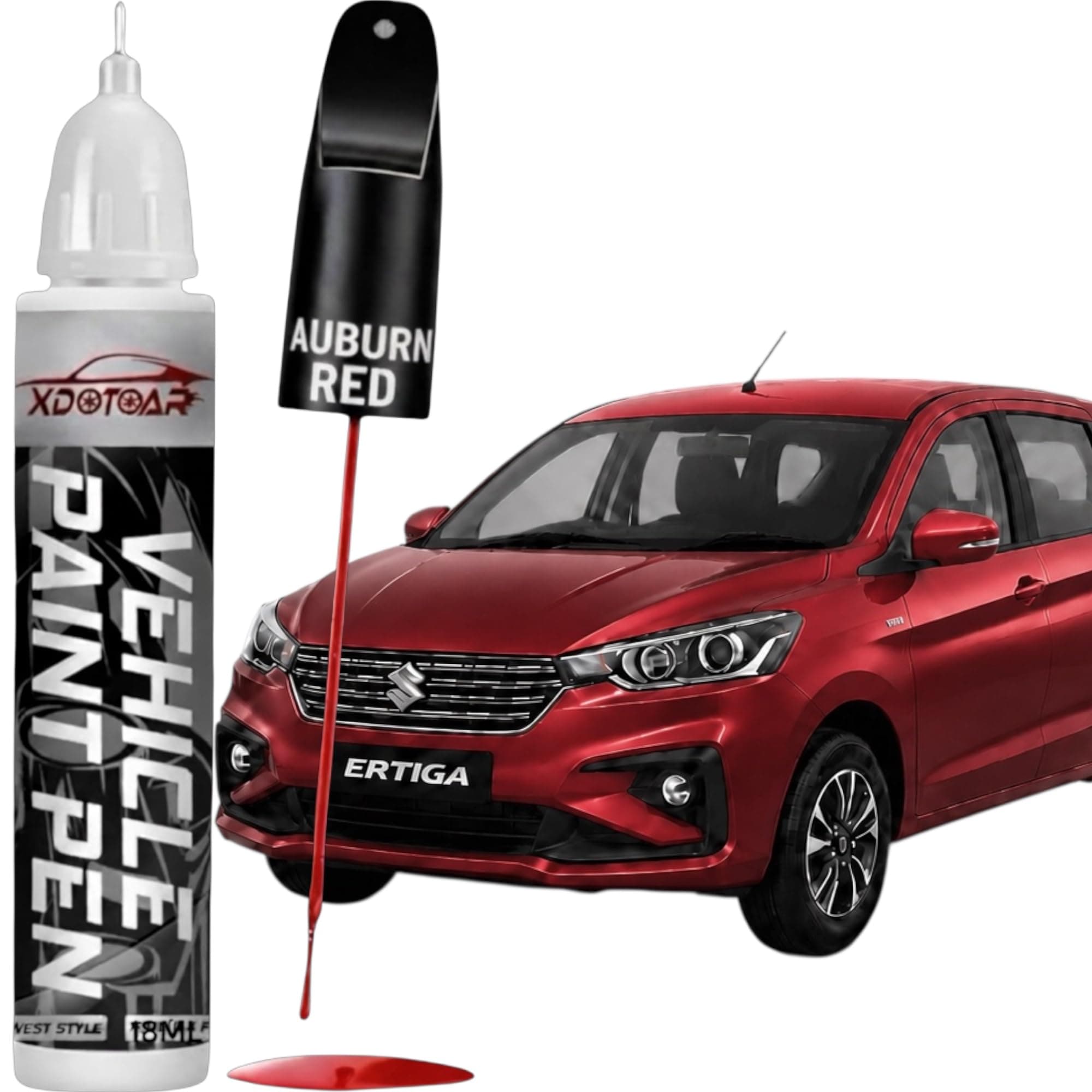 xdotoar Car Touch Up Paint for Maruti Suzuki Ertiga Auburn Red (ZYY) | Exact Color Match | 2K Paint Technology | Car Scratch Repair | Quick Dry | Rust Protection | Automotive Touch Up Paint | 18ml
