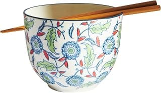 Chumbak Ikat Paisley Large Bowls – 520 ml, Quirky Ceramic Bowls for Cereal, Soup, Ramen, Salad, Snacks, Microwave & Dishwasher Safe