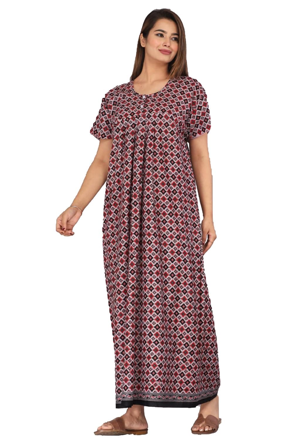Monique Brand 100% Pure Cotton Nighty for Woman | Floral Gown for Women Night Wear | Cotton Nighty for Women Stylish | Maxi for Women Cotton