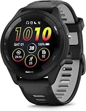 Forerunner 265 Music GPS Running Smartwatch,Amoled Touchscreen, Battery Upto 13 Days, HRV Status & Advanced Sleep Monitoring, SPO2,Morning Report, Track Running, Cross Training with Black Band