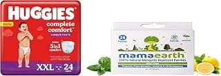 HUGGIES Complete Comfort Wonder Pants, Double Extra Large (XXL) Size Baby Diaper Pants, (24 count) & Mamaearth Natural Repellent Mosquito Patches For Babies with 12 Hour Protection,White,Pack of 1