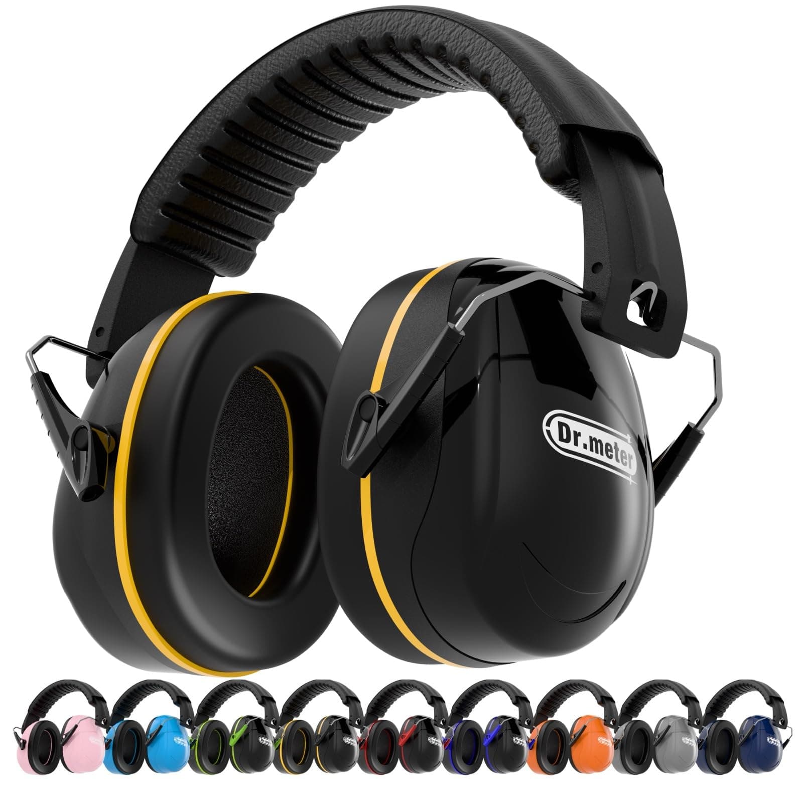 Dr.meter Noise Cancelling Headphones for Adults Kids, Adjustable Hearing Protection Ear Muffs Kid Autism Sensory, Safety Earmuffs for Yard Work, Mowing or Range
