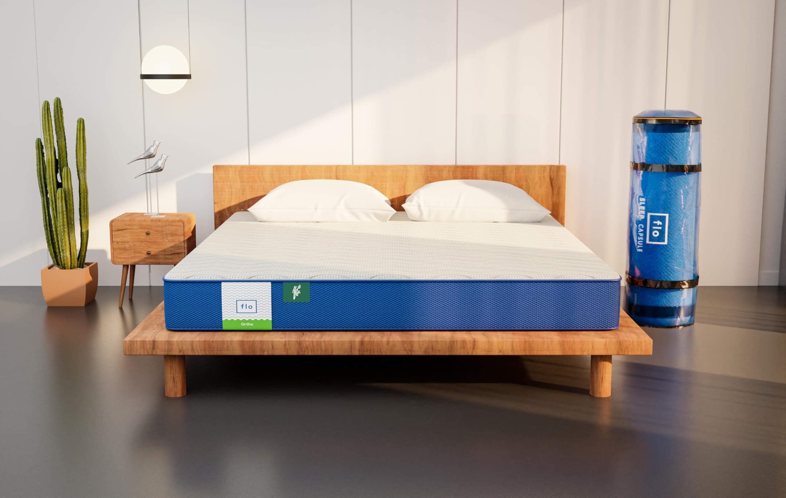 Flo Ortho™ Aloe Vera Infused Orthopedic Mattress with PainRelease™ Technology | Medium Firm Feel | 6 Inch Mattress in Single Size (72x30x6 Inches) | 10 Year Warranty