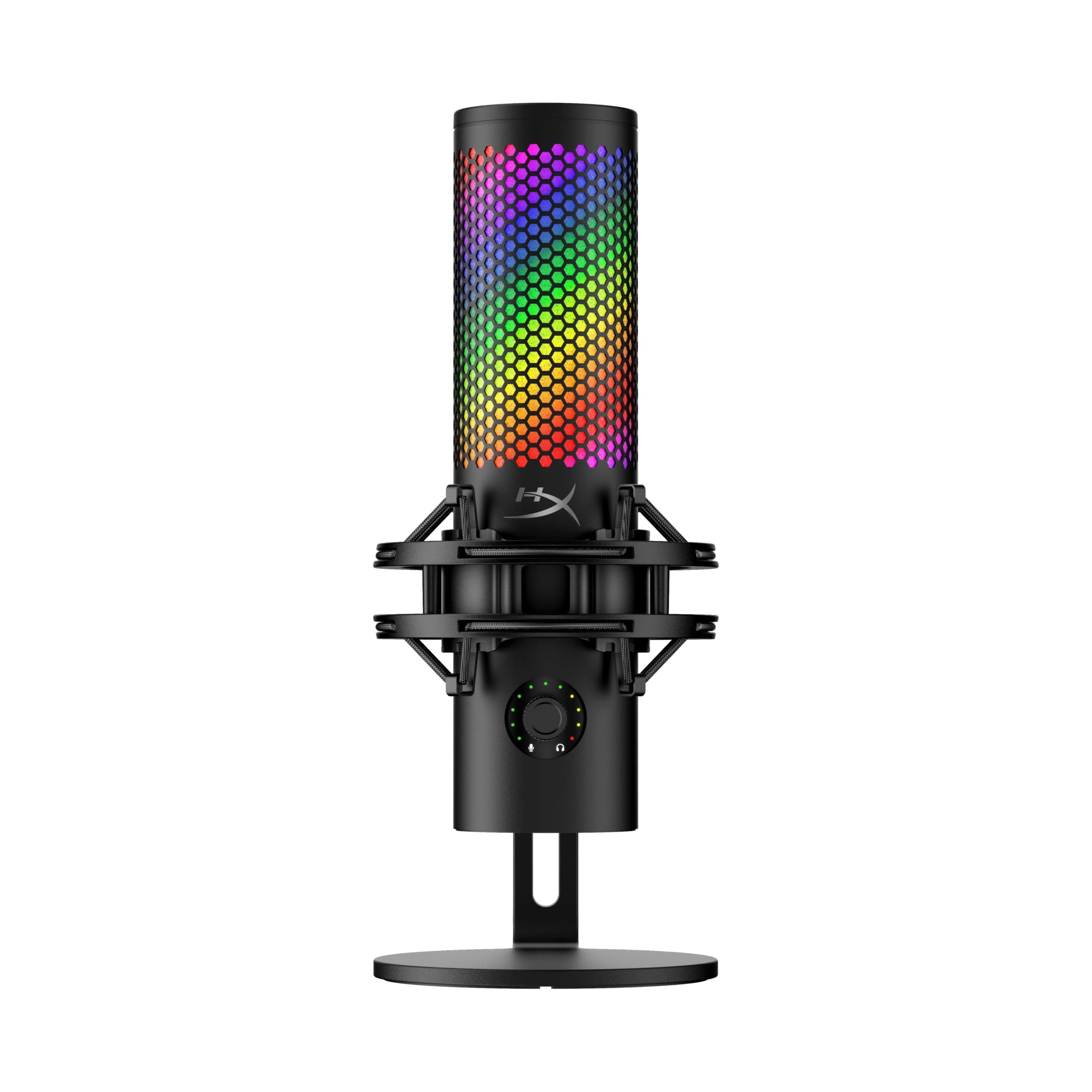 HyperX QuadCast 2 S – USB Microphone for Streamers and Content Creators, 32-bit bit Depth 192kHz Sampling Rate, 100+ aRGB LEDs, PC Win11, Mac, Steam Deck, USB-C - Black