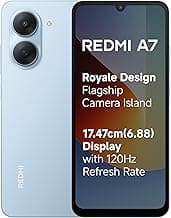 Redmi A7 4G (Sky Blue, 3 GB RAM, 64GB Storage) | Large 17.48cm (6.88) Smooth 120Hz Display | 5200mAh 2-Day Battery | Royale Design | Charger in the Box | 17.48cm (6.88) 120Hz Display, 5200mAh 2-Day Battery, Royale Design, Charger in the Box