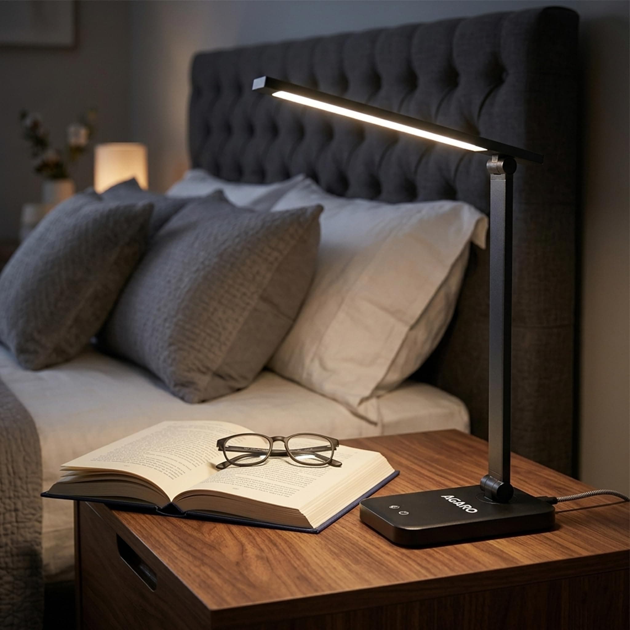 AGARO Regal Study Table Lamp, 5W LED Desk Light, USB Type-C, Touch Control, Different Bright Modes, Touch Dimmer, 180° Adjustable Foldable Design, Energy Efficient, Eye-Friendly, for Study & Bed Room
