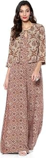 BIBA Women Block-Printed Straight Jumpsuit