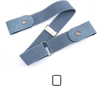 Toxen Invisible Buckle-less Jeans Belt with Ring Adjustable Buckle Free Waist Belt Elastic Belt for Jeans Pants Skirts Women or Men