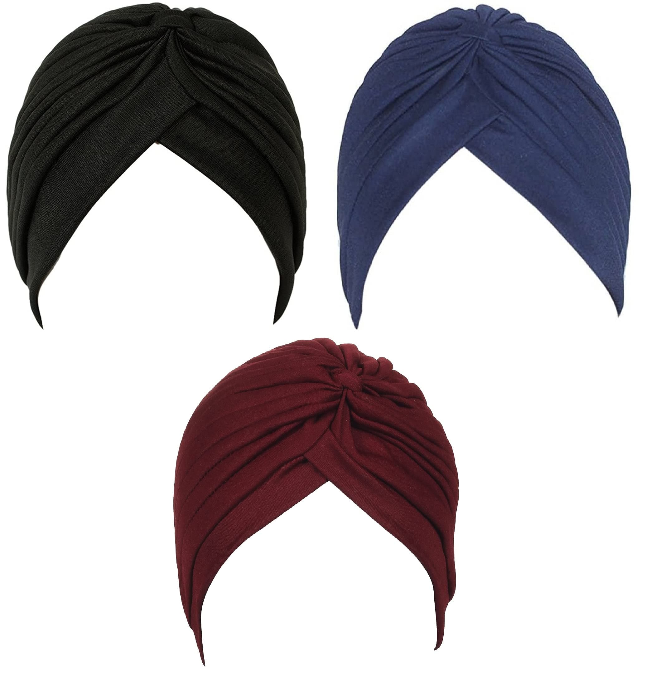 BISMAADH Chemo Sleep Turban Cap Headwear Scarf Beanie Cap for Cancer Patient Hair Loss - Pack of 3
