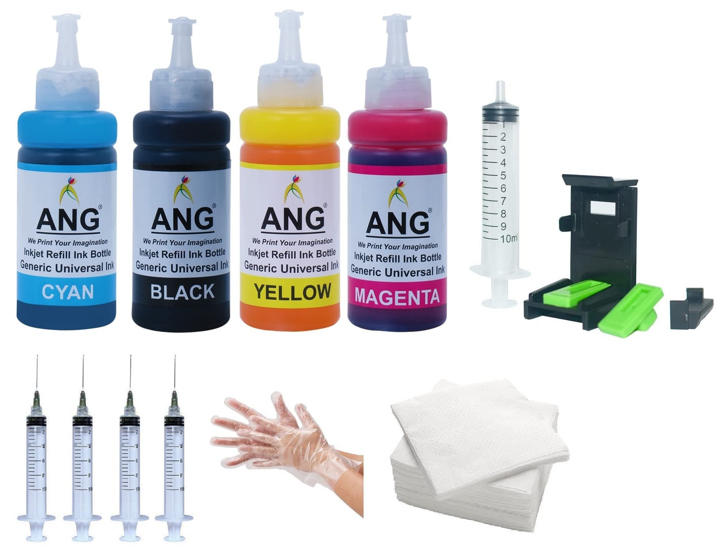 ANG Refill Ink for Canon PIXMA PG-47 & CL-57 Cartridges – Full Set Compatible with PIXMA E400, E410, E417, E460, E470, E477, E480, E3170, E3177 Printers