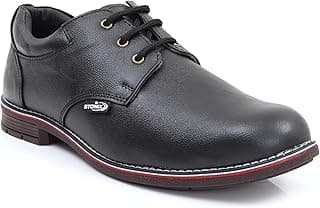 STONIX STONIX® Formal Premium Safety Shoes for Men | Steel Toe Cap | Anti-Slip and Water Resistant | Leather Material & TPR Sole | Lightweight for Construction Work (Size-09, Black)