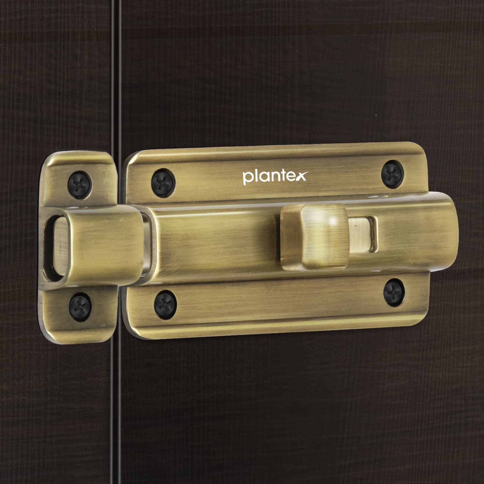 Plantex Premium Heavy Duty Door Stopper/Door Lock Latch for Home and Office Doors/Baby Latch - Pack of 1 (Brass Antique)
