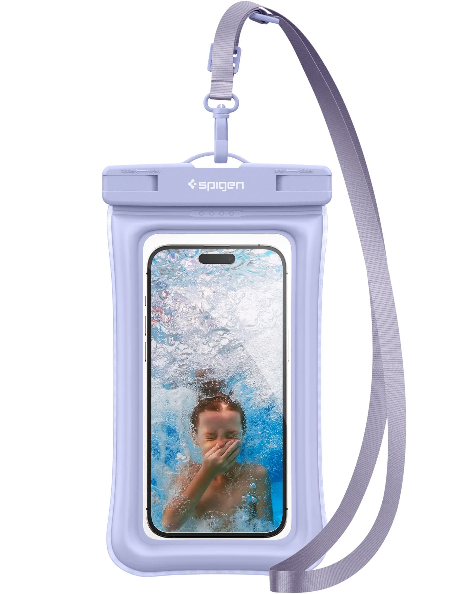 Spigen Floating Waterproof Phone Pouch (1 Pack) - Aqua Blue | IPX8 Certified Floating Mobile Waterproof Phone Pouch (1 Pack) Compatible with iPhone, Samsung Galaxy & All Smartphones