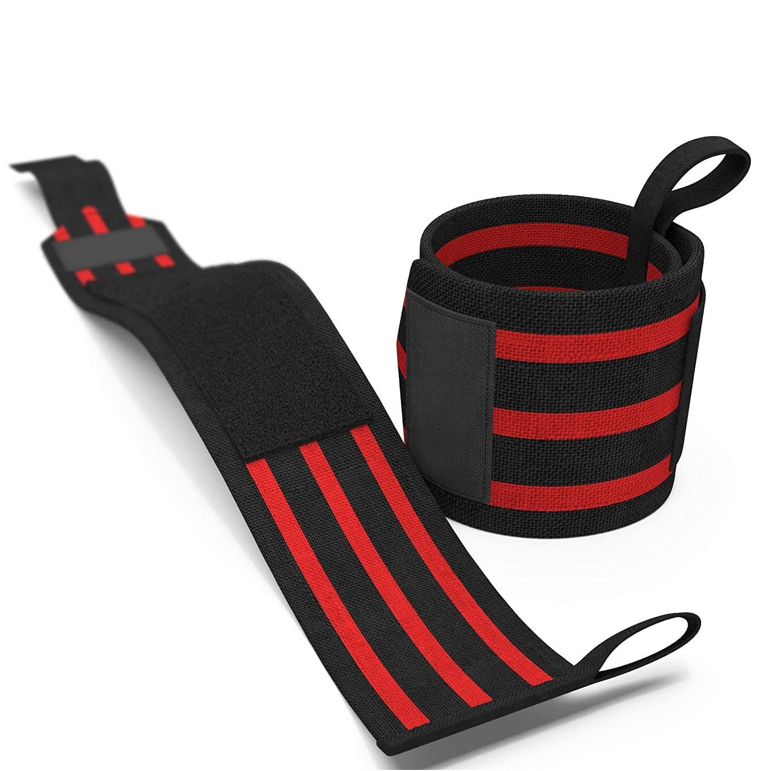 DIALDRCARE Wrist Support Braces with Thumb Loops for Weight Lifting, Powerlifting, Strength Training - Avoid Injury & Improve Your Workout - Suitable for Elderly Seniors Men Women (RED)