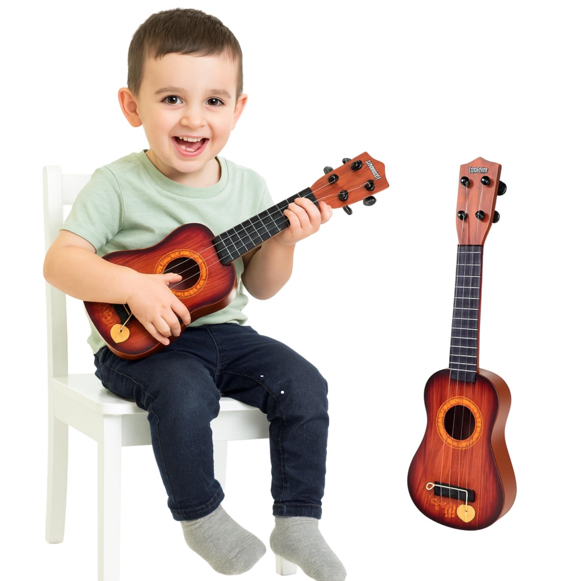 Wishkey Guitar for Beginners Kids Toys for 2-5 Years Boy Or Girl, 4 String Musical Instrument for Early Music Learning, Compact Role Play Guitar Under 2000 for Children
