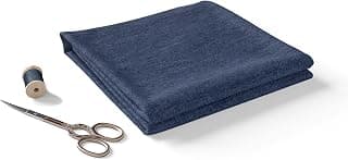 B BIGREAMS - Your Comfort is Our Mission BIGREAMS Unstitched Silky Satin Blue Denim Shirt Fabric for Men & Women – Soft, Smooth Finish | 58" Wide |