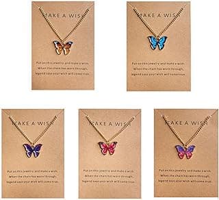 Shining Diva Fashion 5-6 Pcs Latest Stylish Butterfly Jewellery Necklace Set for Women Pendant Necklace Gifts for Girls