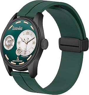DOUBLERUN Chonograph Date Display Analoge Silicone Magnetic Strap Watch for Men, Series B-160-00