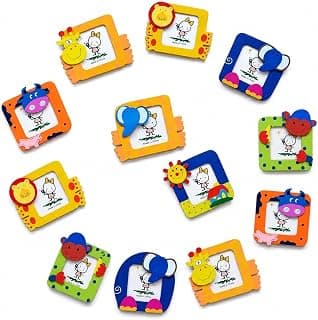 Crackles Beautiful Wood Cute Cartoon Photo Frames For Children Birthday Party Return Gift (Pack Of 12 )
