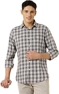Allen Solly Men’s Small Check Casual Shirt | Regular Fit, Breathable Fabric, Versatile Daily Style