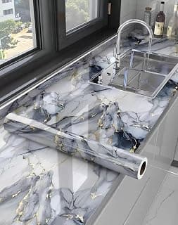 Barebeauty 60 x 200 cm Kitchen Wallpaper, Self Adhesive Oil Proof Waterproof Wall Sticker for Kitchen, Anti-Mold Heat Resistant Backsplash Wall Covering (Pack of 1, 12.92 Sq. Ft. Approx)