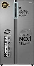 Haier 596 L 3 Star Frost Free Expert Inverter 2-Door Side by Side Refrigerator (HES-690SS, Shiny Silver, Magic Convertible, Deo Fresh Technology, 2026 Model)