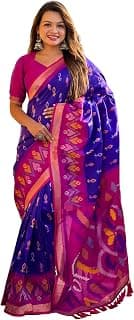 SGF11 Women's Kanjivaram Patola Silk Saree Silk Saree Pure Golden Zari With Blouse Piece